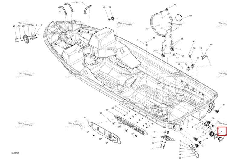 Hull вставка Sea-Doo RXP (2016) (293450356)