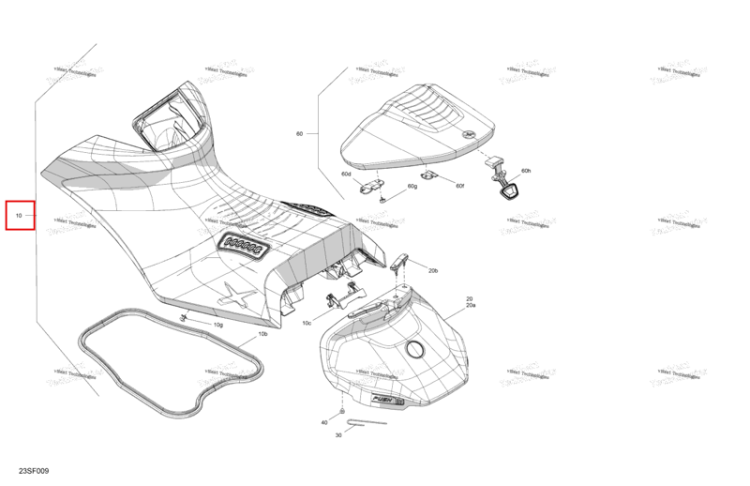 Phoenix оранжевый водителя сиденье в сборе включает 10 to 10 g Sea-Doo RXP 325 X (2026) (269004313)