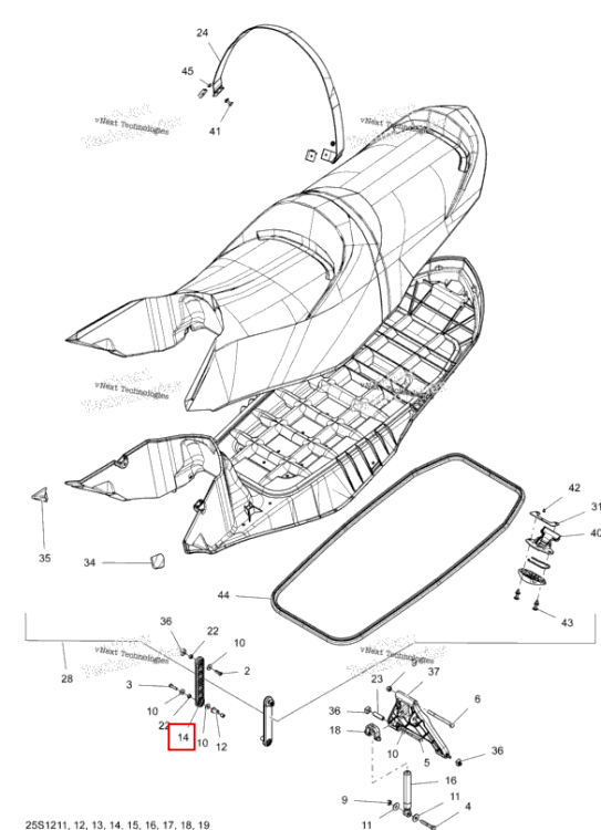 Lateral рычаг RXT × жёлтый Sea-Doo RXT-X 260 RS (2012) (296000299)