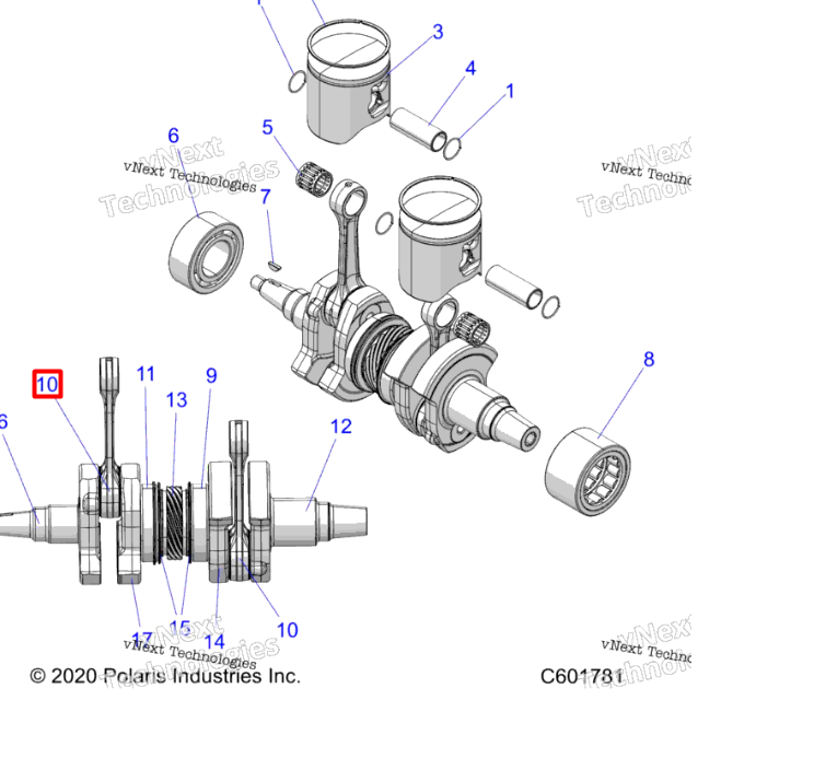 2208792 Шатун Polaris 850