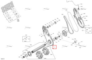Глубокий чёрный цепь Case в сборе b Ski-Doo 504154291