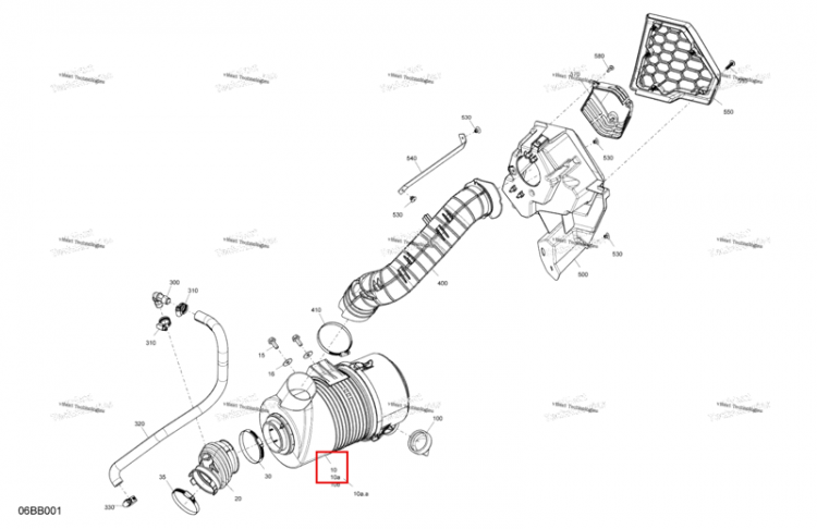 Воздушный коробка включает 10 to 10 b Can-Am Commander 1000R EFI DPS (2022) (707801034)