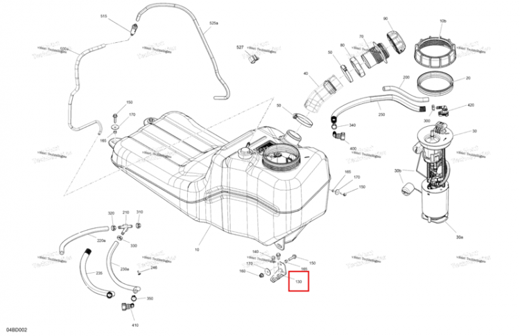 Топливный бак опора Can-Am Commander MAX 1000R EFI XT (2024) (709001453)