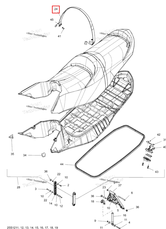 Сиденье ремень RXT × жёлтый Sea-Doo RXT-X 260 RS (2012) (269001676)