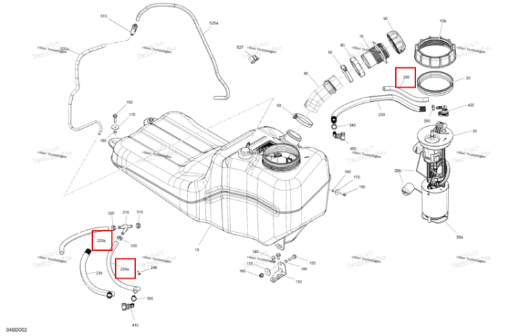 Шланг 7,94 мм ID 3000 мм длинный Can-Am Commander MAX 1000R EFI XT (2024) (219704475)