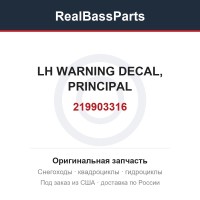 219903316 LH WARNING DECAL, PRINCIPAL