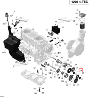 Idle шестерня 22 зубьев Ski-Doo GTX LE 1200 4-TEC (2009) (420835052)