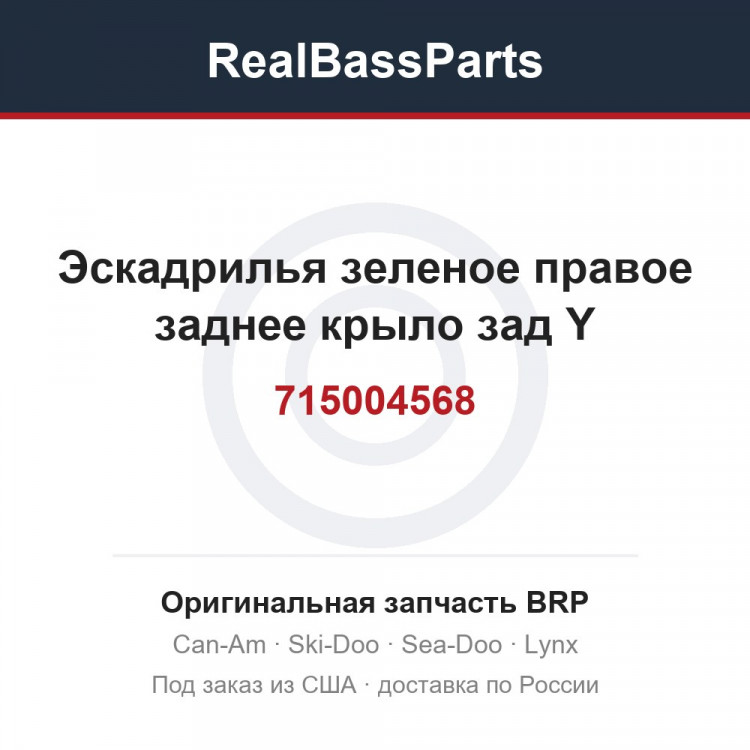 715004568 Эскадрилья зеленое правое заднее крыло зад Y