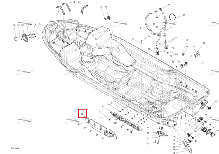 Правый Sponson Sea-Doo RXP (2016) (292001871)