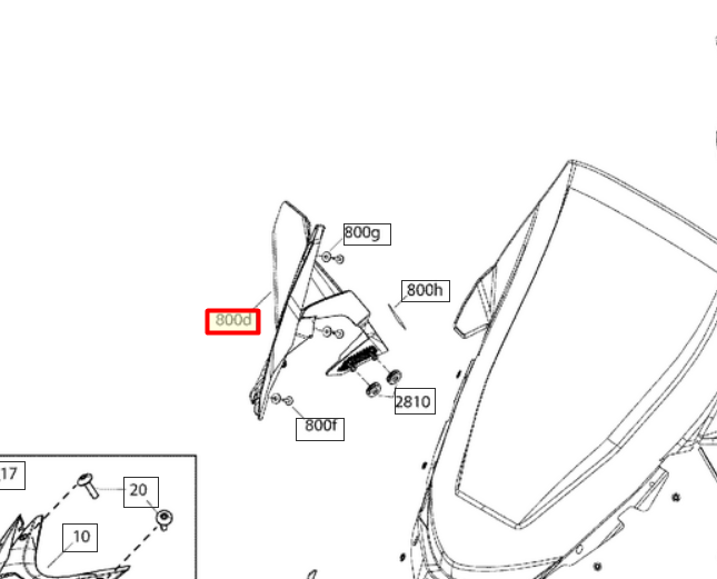 517306895 Дефлектор верхний правый