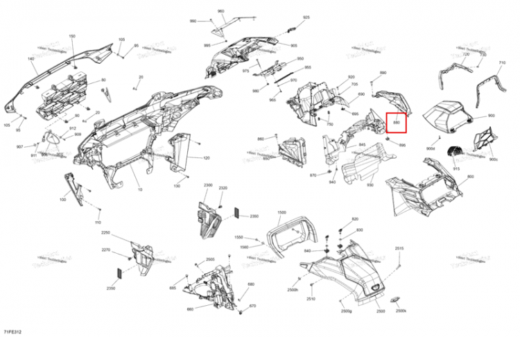 Правый радиатор защита Can-Am Outlander 4x4 XMR 1000R (2025) (705014884)