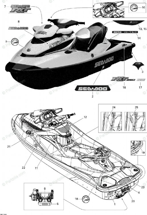 219903462 DECALQUE SEADOO*SEA-DOO DECAL  Наклейка самоклеящаяся для гидроцикла
