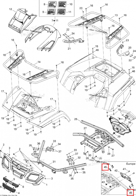 Крепление пластина Europe Can-Am Outlander MAX 800 XT (2008) (705001075)