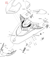Передний верхний дефлектор чёрный Sea-Doo GTX 215 (2012) (269501663)