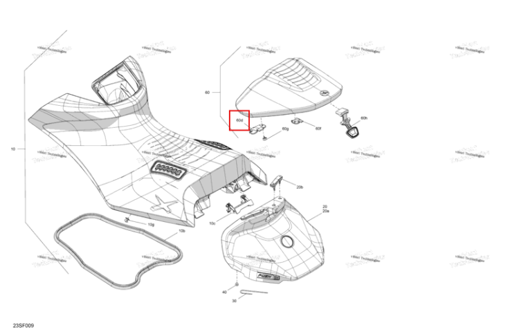 Левый Retaining крюк Sea-Doo RXP 325 X (2026) (269003503)