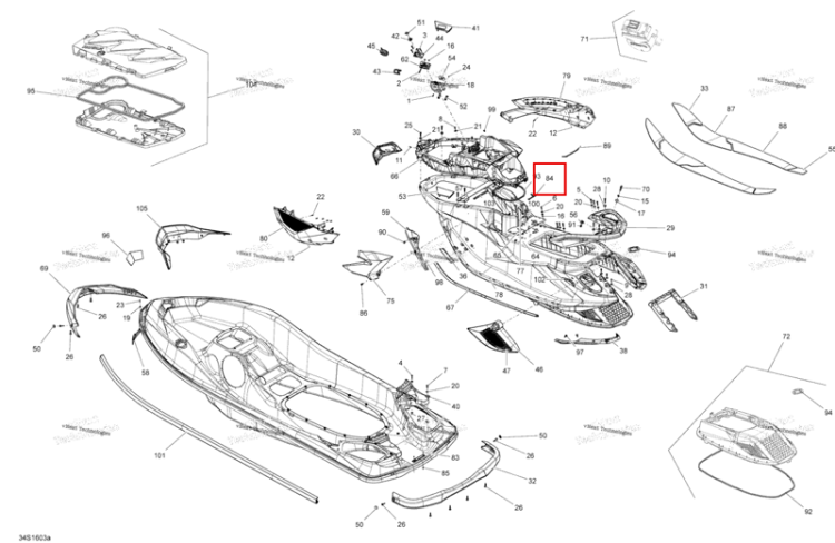 Крышка Sea-Doo RXT (2016) (293000118)