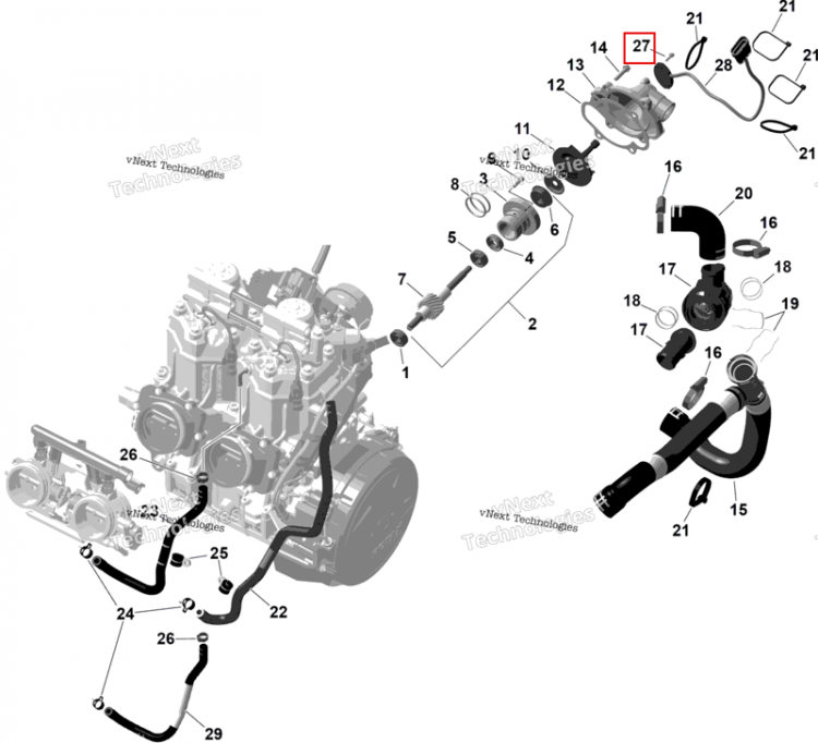 Allen винт M4 X14 8.8 Ski-Doo Summit X 850 E-TEC Turbo R (2026) (420440299)