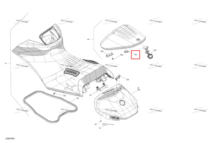 Правый Retaining крюк Sea-Doo RXP 325 X (2026) (269003505)
