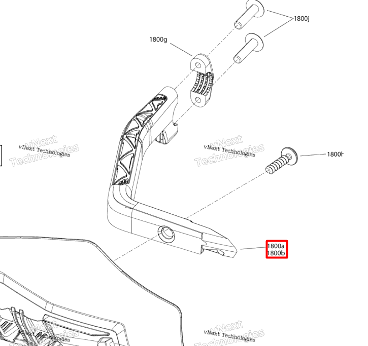 517309552 Крепление левое Ski-Doo 517306430 517305290