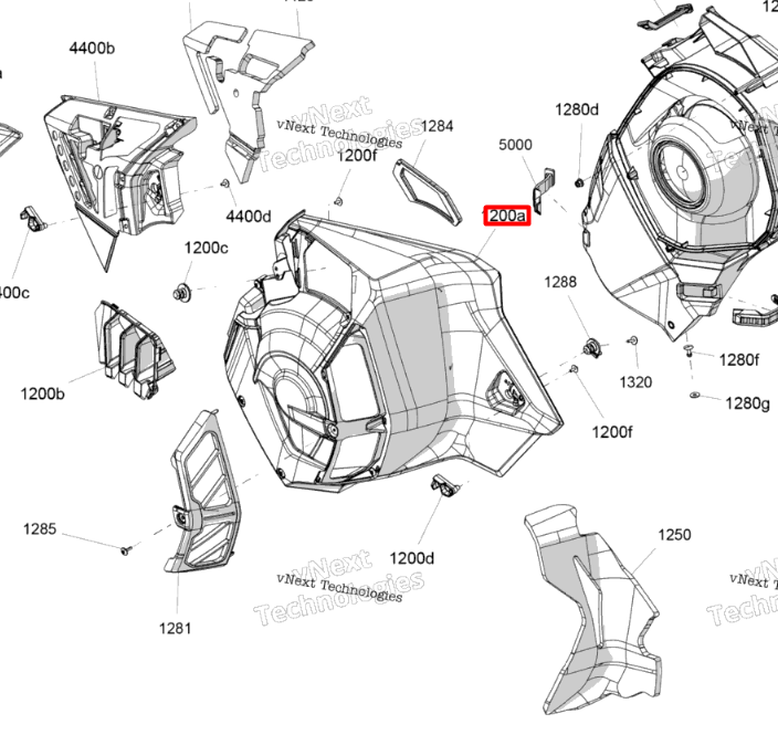 517307954 Панель боковая левая G5 Ski-Doo