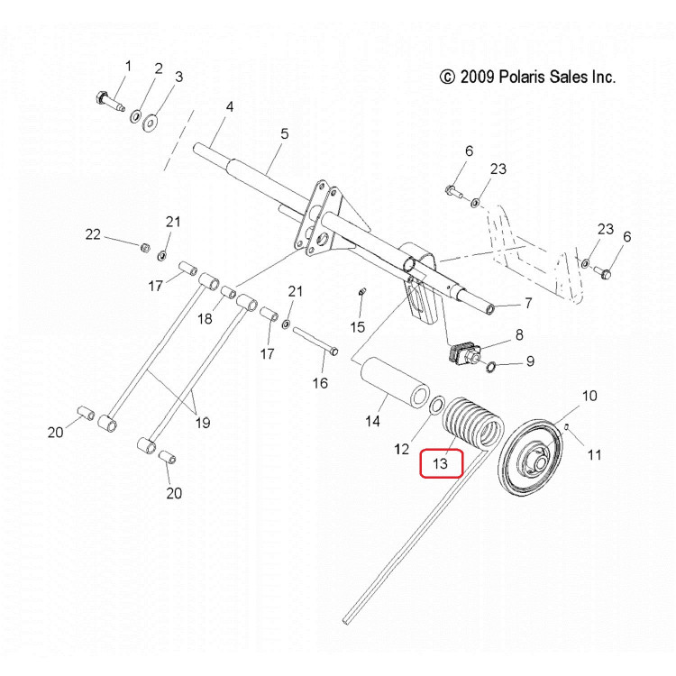 7042283-067 Пружина задней подвески правая для снегоходов Polaris 600 WIDETRAK IQ / FS WIDETRAK IQ 2009-2017" 7042283-067