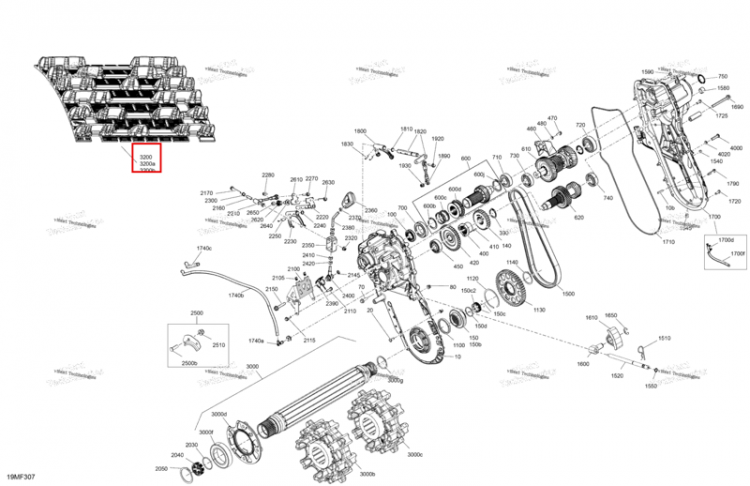 Гусеница 20 × 154 × 1,5 включает 3200 to 3200 b Ski-Doo Expedition LE 900 ACE Turbo (2026) (504154996)