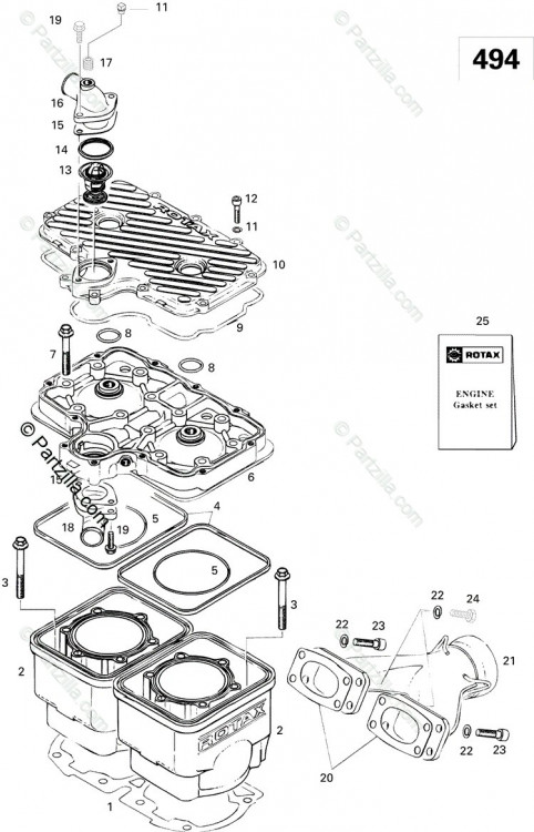 420850040 MX Z 500/583/670 1998 Цилиндр, выпускной коллектор (494)