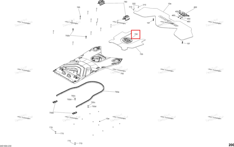 Access крышка в сборе Sea-Doo RXT 300 (2018) (291004481)