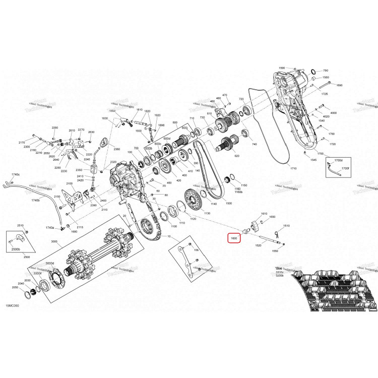 504154577 Крепление натяжителя цепи КПП для снегоходов Ski-Doo