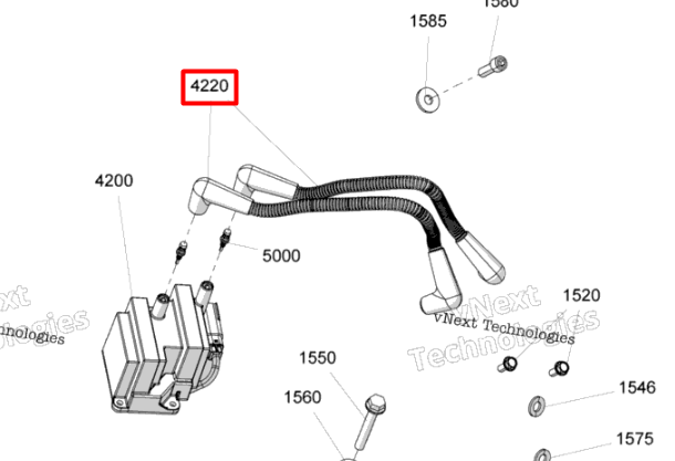 512061631 Провод высоковольтный Ski-Doo 512061360 