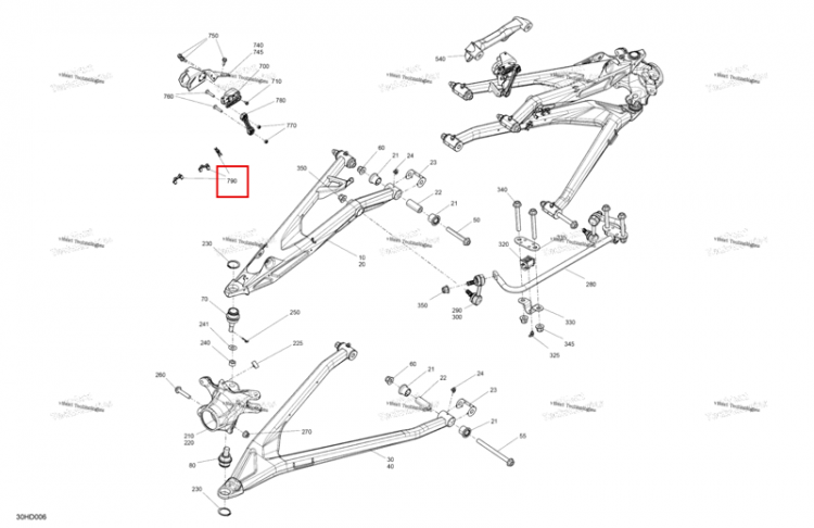 Шланг опора Can-Am Maverick MAX Turbo RR XRS Smart Shock (2024) (706205606)