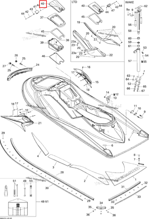Glove коробка дверь LTD Sea-Doo 269501647