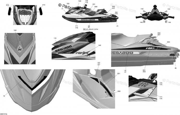 219904545 DECALQUE SEADOO*SEA-DOO DECAL Наклейка капота SEA-DOO