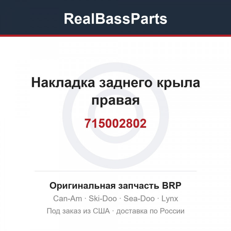 715002802 Накладка заднего крыла правая