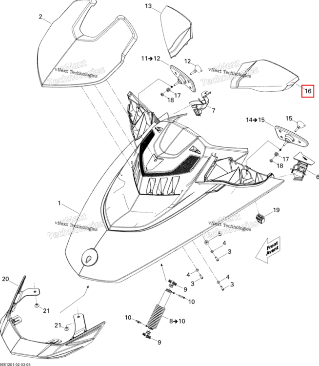 Левый зеркало корпус GOLD Sea-Doo GTX 215 (2012) (269501891)