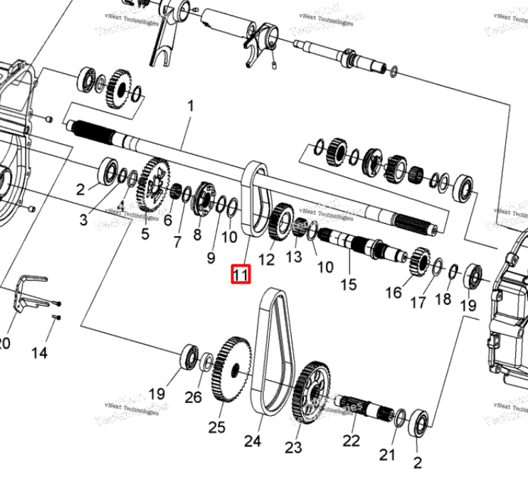 3222166 Цепь КПП 40 звеньев для снегоходов Polaris WIDETRAK LX 3233508