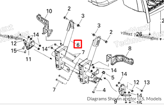 705003654 Подрамник (крепление бампера) передний CanAm Outlander G1 705002808
