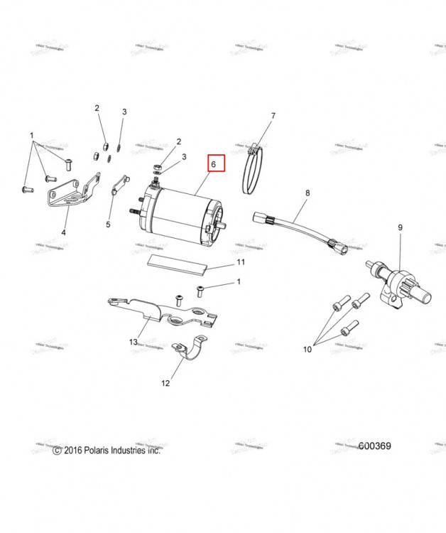 MOTOR стартер Polaris 800 AXYS Pro RMK LE 155 (2017) (4012729)
