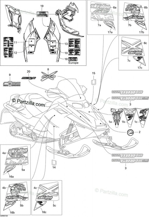 516003088 Наклейка на правой задней нижней части