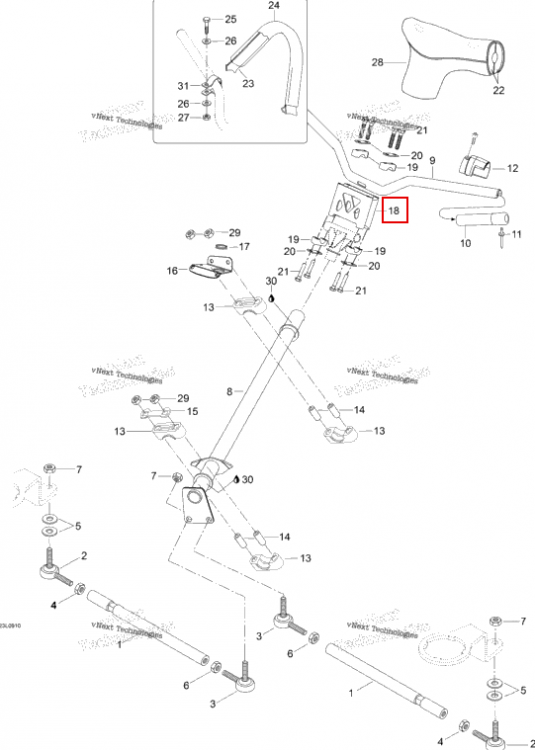 Riser руль комплект Ski-Doo Skandic SWT (2009) (860603900)