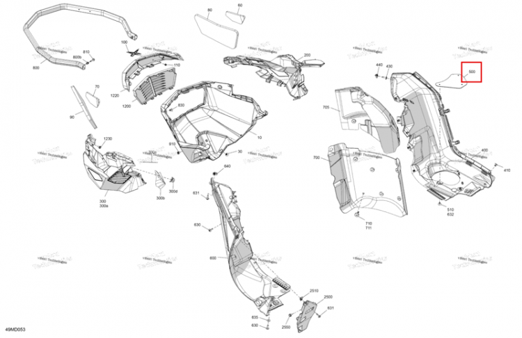 Пластина Ski-Doo Summit 850 E-TEC Turbo R X (2024) (502008690)