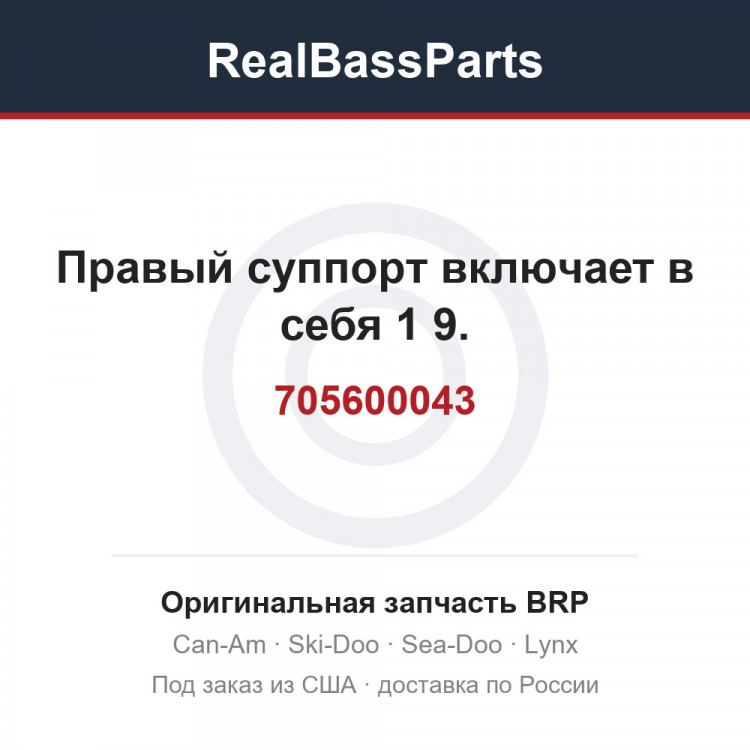 705600043 Правый суппорт включает в себя 1 9.