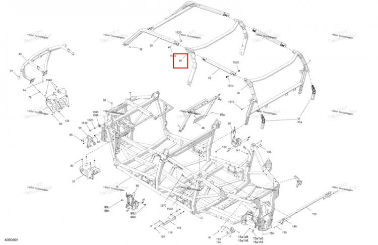 Mid каркас Max Can-Am Commander MAX 1000R EFI XT (2024) (703501203)