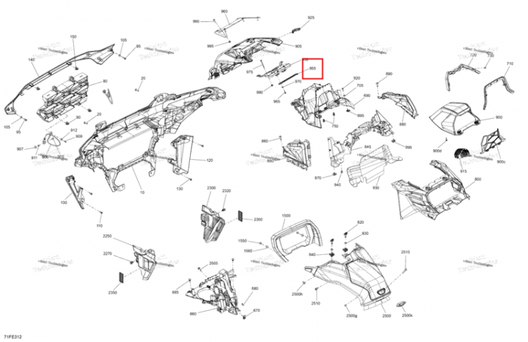 Retaining ремень Can-Am Outlander 4x4 XMR 1000R (2025) (708303885)