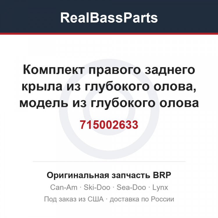 715002633 Комплект правого заднего крыла из глубокого олова, модель из глубокого олова