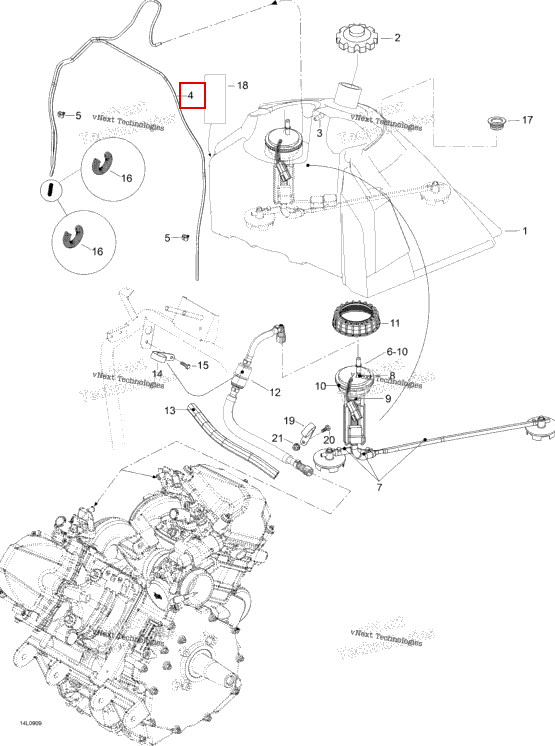 Шланг Ski-Doo Expedition TUV V800 4-TEC (2009) (M39035)
