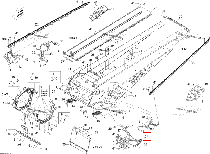 Левый STIRRUP Ski-Doo GTX LE 1200 4-TEC (2009) (518326021)
