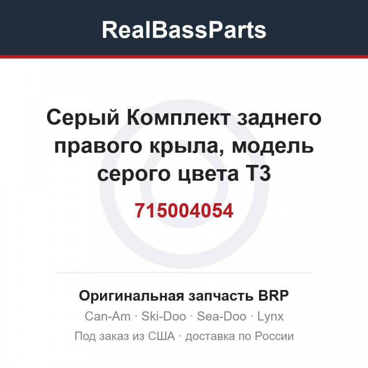 715004054 Серый Комплект заднего правого крыла, модель серого цвета T3