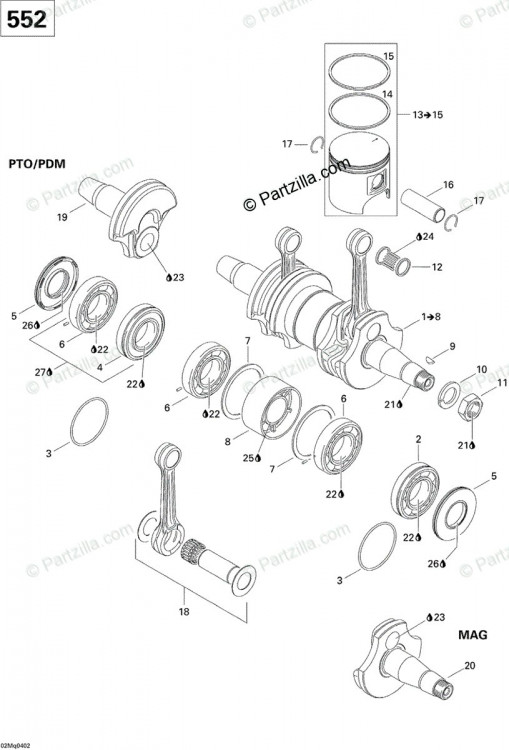 420815156 RING-SEMI TRAP  поршневое кольцо для снегохода Ski-Doo стальн