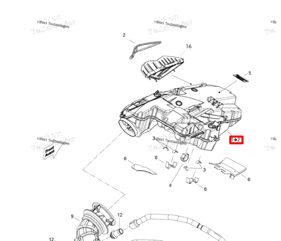 508000789 Корпус впускной 1200 Ski-Doo 508000645 508000693